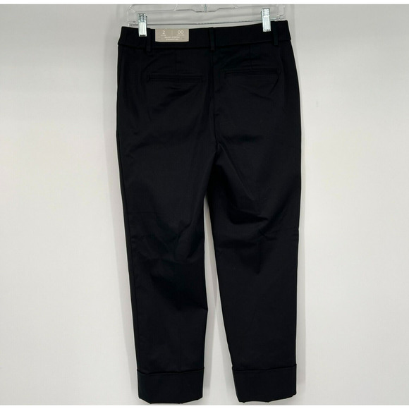 NWT Chicos Womens Capri Crop Pants Sz 2 Black Secret Stretch Straight - Picture 2 of 9
